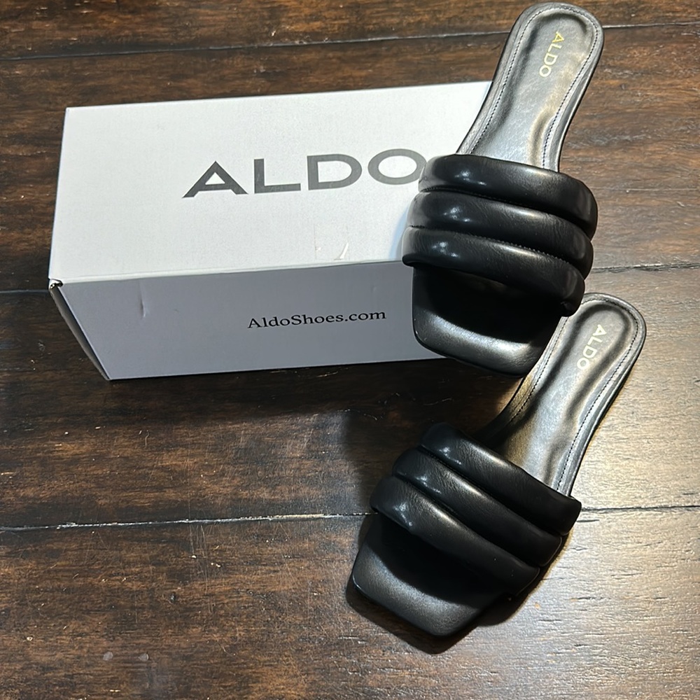 New in box!  ALDO Black Sandals - Size 8-1/2.
